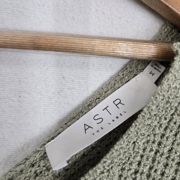 Astr The Label Twist Back Sweater Sz M Sage Green Acrylic Pullover Long Sleeve - Picture 7 of 12